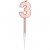 Rosegold Metallic Zahlenkerze 3, Kerze zu Geburtstag und Jubiläum