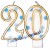 Zahlenkerzen Blue Dots 20, Kerzen zum 20. Geburtstag und Jubiläum