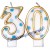 Zahlenkerzen Blue Dots 30, Kerzen zum 30. Geburtstag und Jubiläum