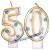 Zahlenkerzen Blue Dots 50, Kerzen zum 50. Geburtstag und Jubiläum