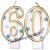 Zahlenkerzen Blue Dots 60, Kerzen zum 60. Geburtstag und Jubiläum