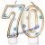 Zahlenkerzen Blue Dots 70, Kerzen zum 70. Geburtstag und Jubiläum