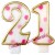 Zahlenkerzen Pink Dots 21, Kerzen zum 21. Geburtstag und Jubiläum