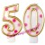 Zahlenkerzen Pink Dots 50, Kerzen zum 50. Geburtstag und Jubiläum