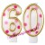 Zahlenkerzen Pink Dots 60, Kerzen zum 60. Geburtstag und Jubiläum