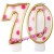 Zahlenkerzen Pink Dots 70, Kerzen zum 70. Geburtstag und Jubiläum