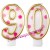 Zahlenkerzen Pink Dots 90, Kerzen zum 90. Geburtstag und Jubiläum