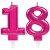 Zahlenkerzen Pink Celebration 18, Kerzen zum 18. Geburtstag und Jubiläum