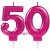 Zahlenkerzen Pink Celebration 50, Kerzen zum 50. Geburtstag und Jubiläum