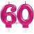 Zahlenkerzen Pink Celebration 60, Kerzen zum 60. Geburtstag und Jubiläum