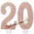 Zahlenkerzen Rosegold Glitter 20, Kerzen zum 20. Geburtstag und Jubiläum
