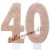 Zahlenkerzen Rosegold Glitter 40, Kerzen zum 40. Geburtstag und Jubiläum