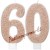 Zahlenkerzen Rosegold Glitter 60, Kerzen zum 60. Geburtstag und Jubiläum