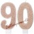 Zahlenkerzen Rosegold Glitter 90, Kerzen zum 90. Geburtstag und Jubiläum