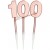 Zahlenkerzen Rosegold Metallic 100, Kerzen zum 100. Geburtstag und Jubiläum