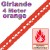 Seidenpapier-Girlande Orange, 4 Meter