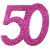 Zahlendeko Konfetti, Pink Glitter, Zahl 50