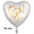 Goldene Hochzeit, 50 Jahre, Satin de Luxe, Herzluftballon, 70 cm, weiß, inklusive Helium-Ballongas