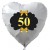Goldene Hochzeit, weißer Herzballon aus Folie, 50