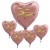 Goldene Hochzeit, Bouquet aus rosegoldenen Herzballons aus Folie mit Helium, 50 Jahre