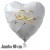Goldene Hochzeit, großer, weißer Herzballon aus Folie mit Helium, 50 mit Herzen in Gold