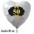 Goldene Hochzeit, großer weißer Herzballon aus Folie mit Helium, 50