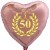 Goldene Hochzeit, rosegoldener Herzballon aus Folie mit Helium, 50 mit goldenem Kranz und Herzen