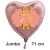 Großer Herzluftballon Roségold zum 73. Geburtstag, 71 cm, Rosa-Gold