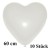 Riesen-Herzluftballons Weiß 10 Stück, 60 cm Ø, Heliumqualität