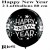 Riesige Luftballons Silvester, Motiv: Happy New Year, schwarz, 80 cm, 2 Stück