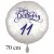 Happy Birthday Konfetti, großer  Luftballon zum 11. Geburtstag mit Helium-Ballongas