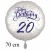 Happy Birthday Konfetti, großer Luftballon zum 20. Geburtstag mit Helium-Ballongas