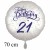 Happy Birthday Konfetti, großer Luftballon zum 21. Geburtstag mit Helium-Ballongas