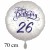 Happy Birthday Konfetti, großer Luftballon zum 26. Geburtstag mit Helium-Ballongas
