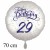Happy Birthday Konfetti, großer Luftballon zum 29. Geburtstag mit Helium-Ballongas