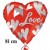 Love, großer Herzluftballon aus Folie mit Helium
