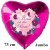Mami ist die Beste! Großer Herzluftballon in Pink aus Folie ohne Helium zum Muttertag