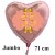 Großer Herzluftballon Roségold zum 55.Geburtstag, 71 cm, Rosa-Gold
