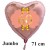 Großer Herzluftballon Roségold zum 60.Geburtstag, 71 cm, Rosa-Gold