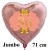 Großer Herzluftballon Roségold zum 86.Geburtstag, 71 cm, Rosa-Gold