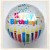 Happy Birthday, großer Folienballon, Rundballon, mit Helium zum Geburtstag, Sparkling Candles