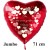Großer Herzluftballon in Rot "Du bist mein größter Schatz!" weiße Herzen
