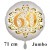 Jumbo Luftballon aus Folie zum 60. Geburtstag, Satin Weiß, 71 cm, rund, inklusive Helium
