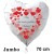 Großer Herzluftballon in Weiß "Du bist mein größter Schatz!" rote Herzen