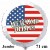 Großer Welcome Home Luftballon USA Flagge, Folienballon Rund, 71 cm, mit Ballongas