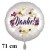Danke, Rundluftballon aus Folie, satin-weiss. Flowers, 71 cm, inklusive Helium-Ballongas