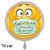Gute Besserung Smiley mit Mundschutz, Luftballon aus Folie, 70 cm, ohne Helium-Ballongas