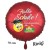 "Hallo Schule!" Kindergarten aus. Roter, runder Luftballon, Satin de Luxe, inklusive Helium-Ballongas