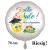"Hallo Schule!" Kindergarten aus. Weißer, runder Luftballon, 70cm, Satin de Luxe, inklusive Helium-Ballongas