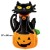 Halloween-Kürbis mit schwarzer Halloween Katze, Folienballon (ungefüllt)